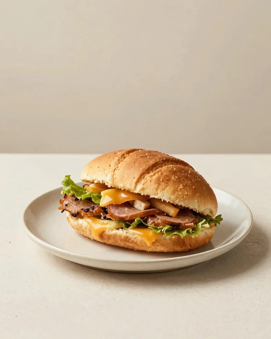 Editorial product photography of a warm, freshly prepared fast fo